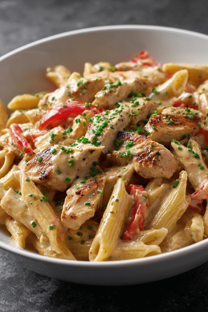 Creamy Cajun Chicken Pasta High-Protein Recipe That Powers You Through 4 Close-up of Creamy Cajun Chicken Pasta High-Protein with grilled chicken