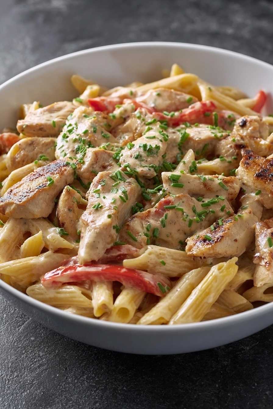 Creamy Cajun Chicken Pasta High-Protein Recipe That Powers You Through 2 Creamy Cajun Chicken Pasta High-Protein served in a white bowl