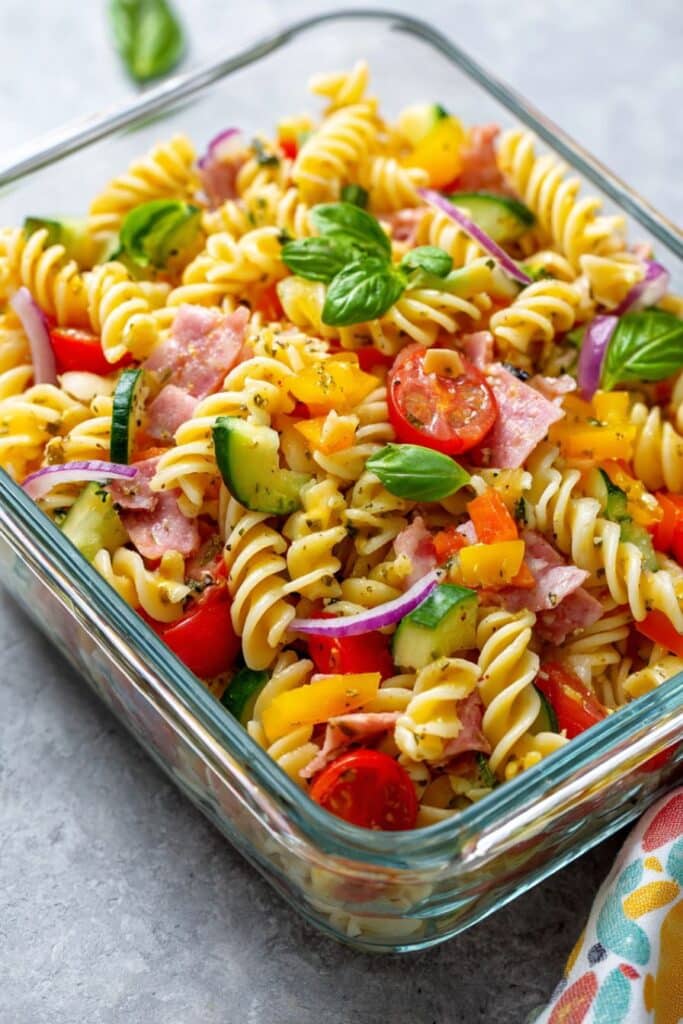 High Protein Italian Pasta Salad That’s Bold, Fresh, and Filling 4 meal prep pasta salad with rotini veggies and lean protein