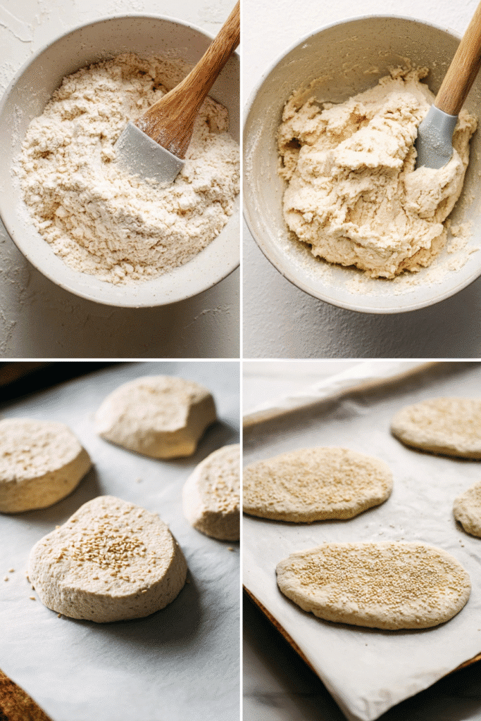 Keto Pita Bread Recipe That’s Fluffy, Easy & Low-Carb 3 Step-by-step process of making keto pita bread from mixing to shaping